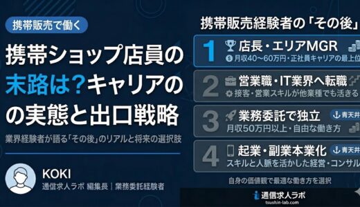 携帯ショップ店員の末路は？キャリアの実態と出口戦略を解説