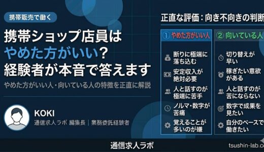 携帯ショップ店員はやめた方がいい？経験者が本音で答えます