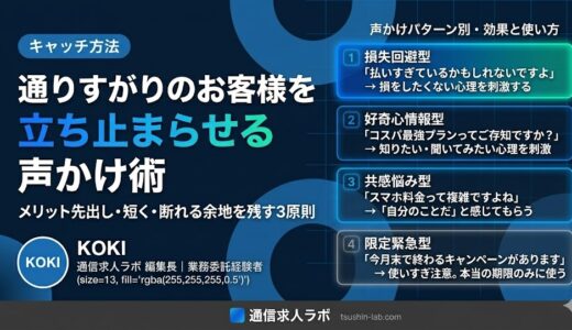 携帯販売で通りすがりのお客様を立ち止まらせる声かけ術