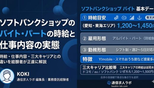 ソフトバンクショップのバイト・パートの時給と仕事内容の実態