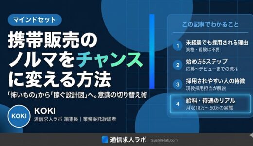 携帯販売のノルマをチャンスに変える方法【意識の切り替え術】
