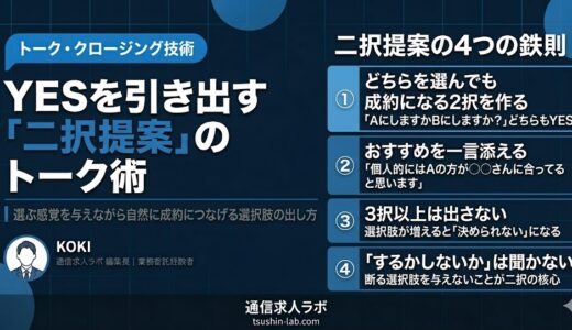 携帯販売でYESを引き出す「二択提案」のトーク術