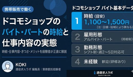 ドコモショップのバイト・パートの時給と仕事内容の実態