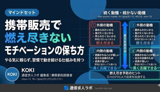 携帯販売で燃え尽きないモチベーションの保ち方【継続のコツ】