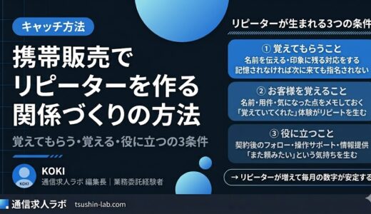 携帯販売でリピーターを作る関係づくりの方法【継続来店の秘訣】