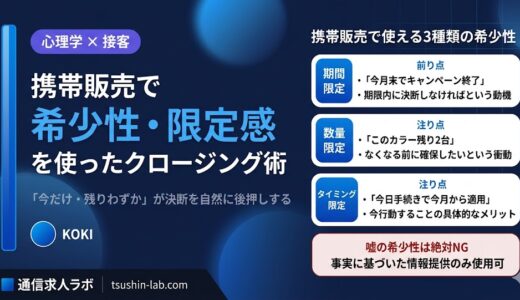 携帯販売で希少性・限定感を使った自然なクロージング術