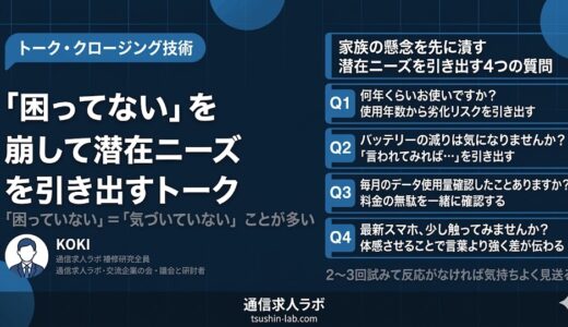 携帯販売で「今のスマホで困ってない」を崩すトーク術