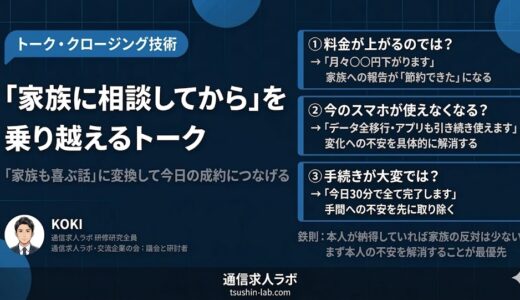 携帯販売で「家族に相談してから」を乗り越えるクロージング