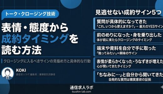 携帯販売でお客様の表情・態度から成約タイミングを読む方法