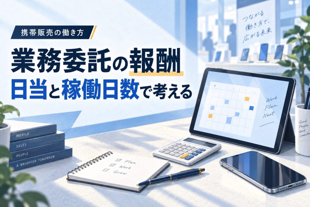 携帯販売の業務委託の報酬を、日当と稼働日数から考える