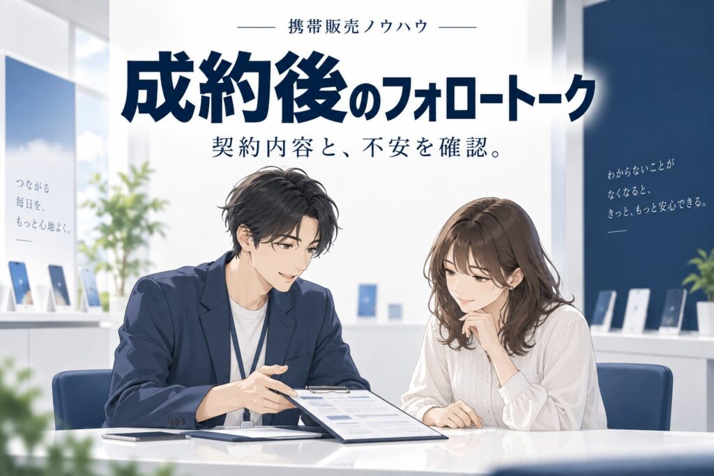 携帯販売でクロージング後のキャンセルを防ぐフォロートーク