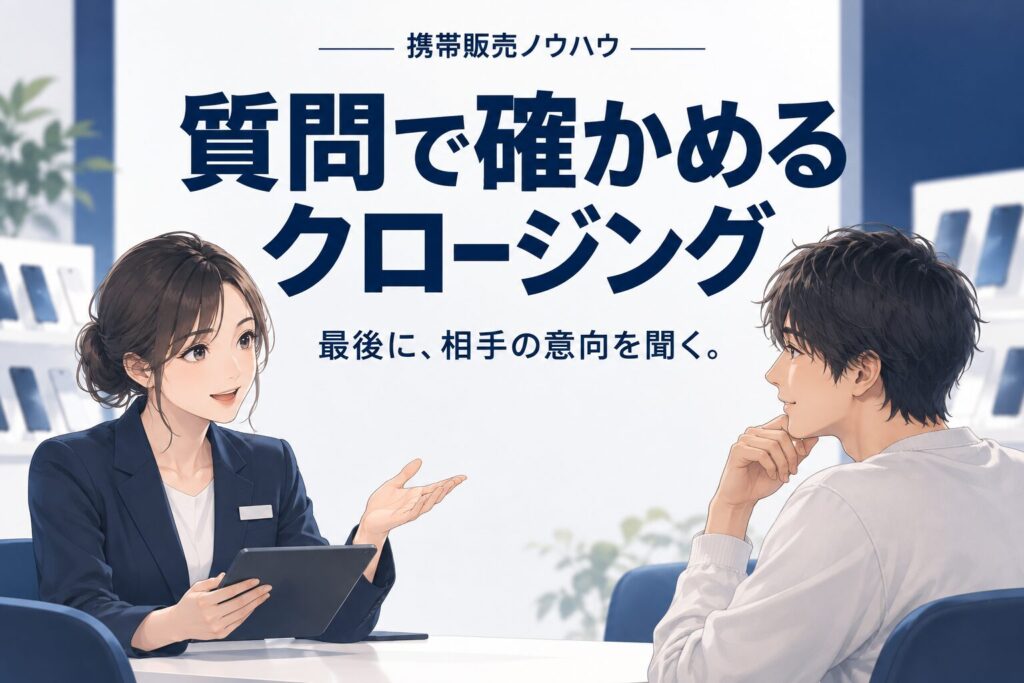 携帯販売で成約率を上げる「質問で終わる」クロージング術