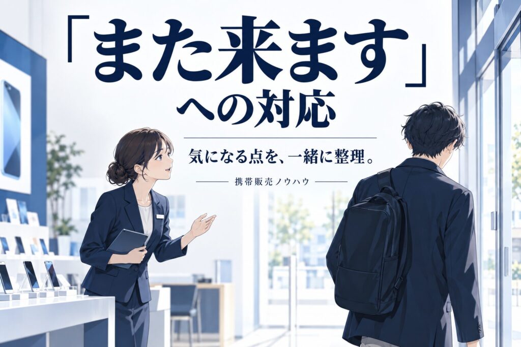 携帯販売で「また来ます」を今日の成約に変えるトーク術