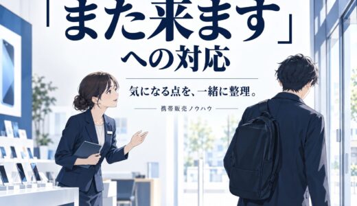 携帯販売で「また来ます」を今日の成約に変えるトーク術