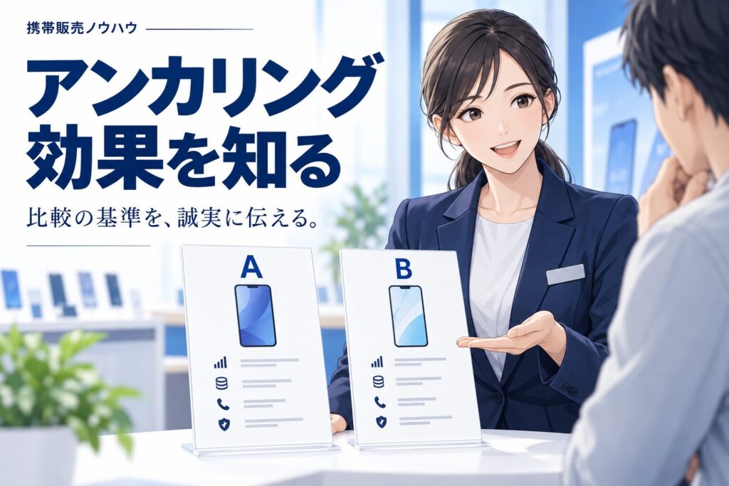 携帯販売で使える「アンカリング効果」の活用法