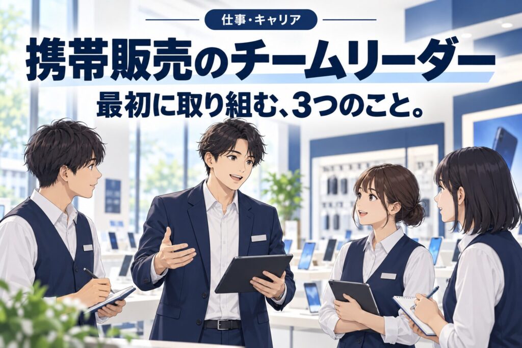 携帯販売のチームリーダーが最初にやるべき3つのこと