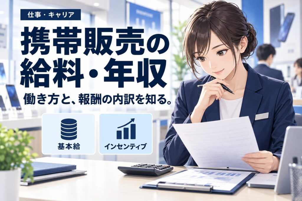 携帯販売の給料・年収まとめ【キャリア別・雇用形態別の早見】