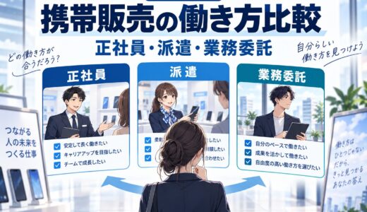 携帯販売は正社員・派遣・業務委託どれがいい？徹底比較