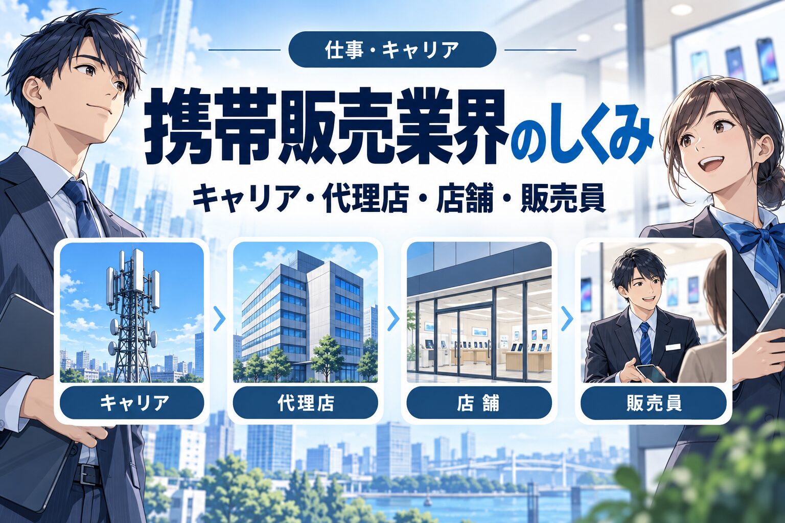 携帯販売の業界構造:キャリア、代理店、店舗、販売員