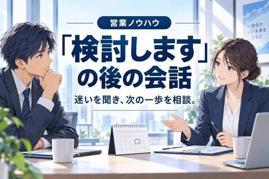 「検討します」の切り返しトークと進め方