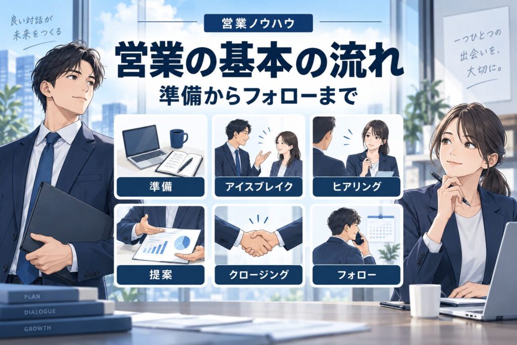 営業の基本の流れ|商談6ステップで理解する