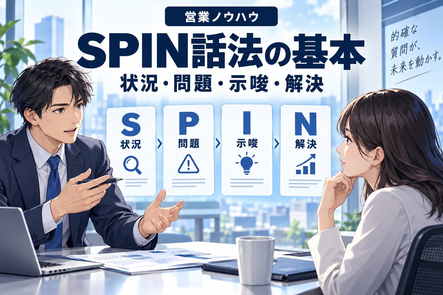 SPIN話法の4段階:状況、問題、示唆、解決