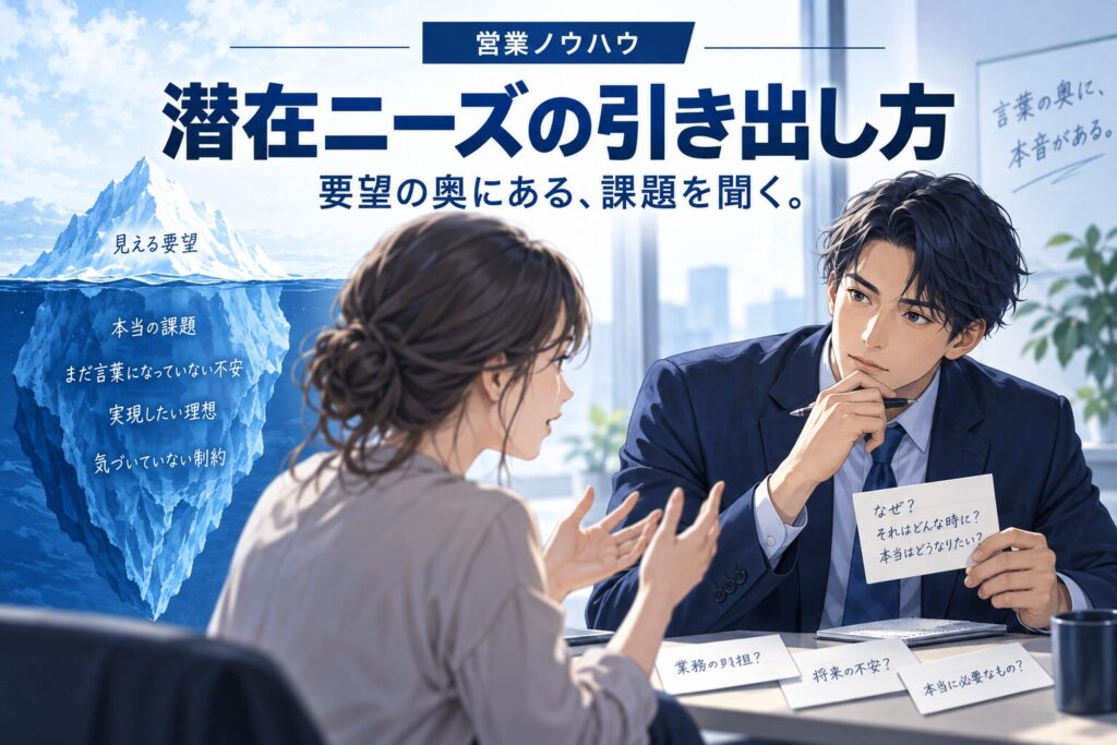 潜在ニーズの引き出し方｜質問で気づかせる技術