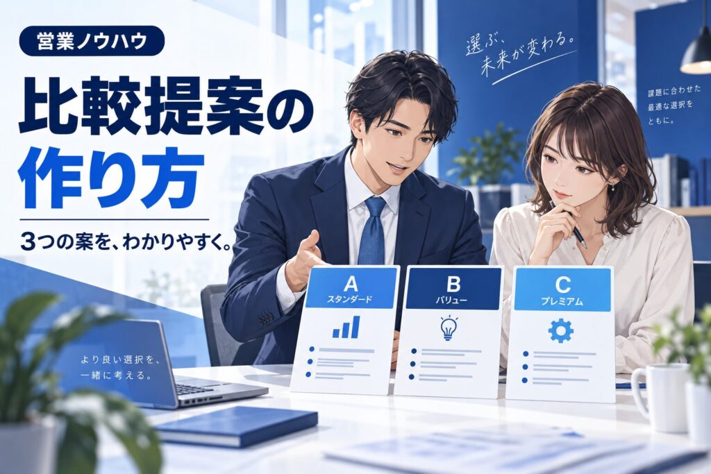 比較提案で「選ばれる」営業のやり方|3案の作り方と注意点
