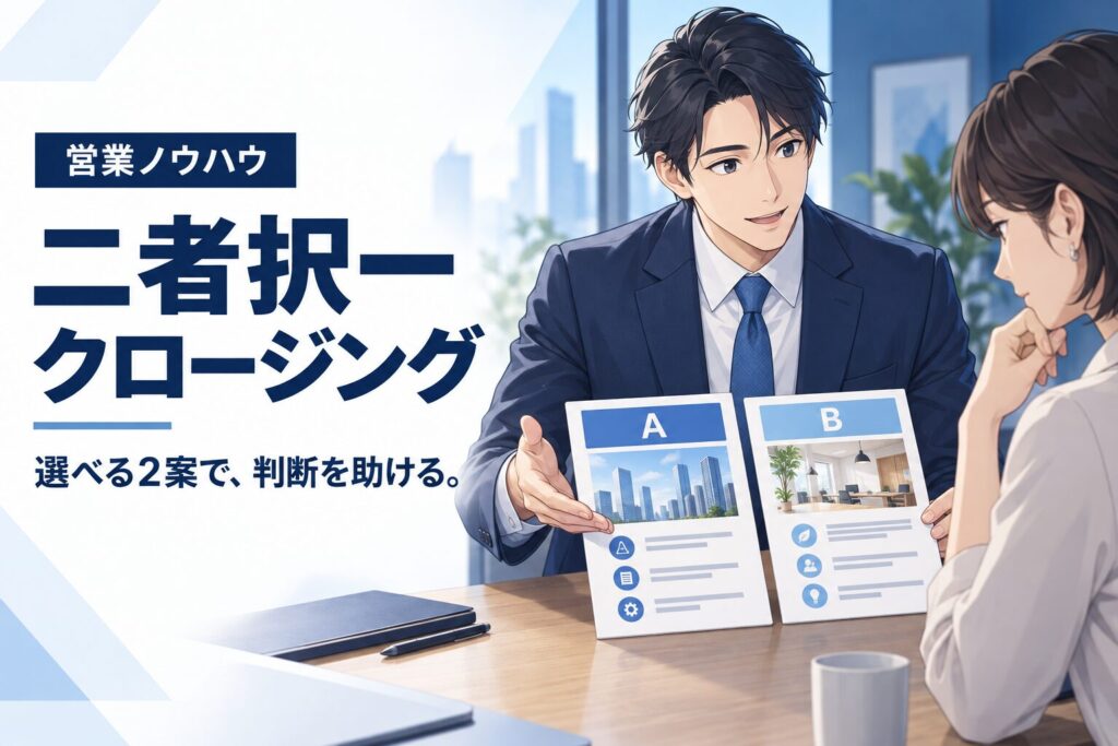 二者択一クロージングの使い方|迷う相手を前へ