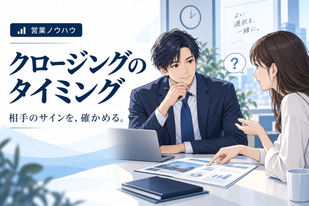 クロージングのタイミングの見極め方｜決め時を逃さない