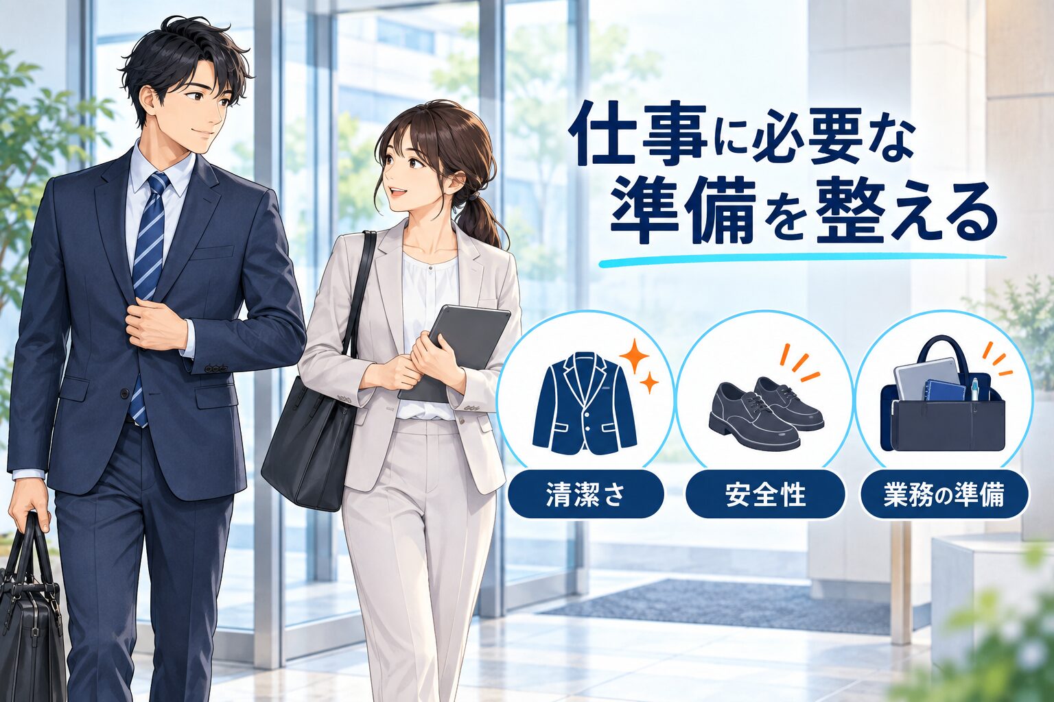 身だしなみは清潔さ・安全性・業務の準備を基準に確認する